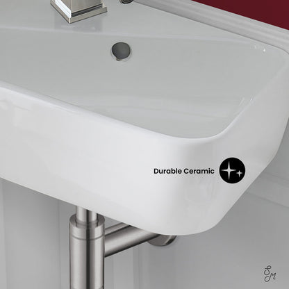 Plaisir 18 x 11 Ceramic Wall Hung Sink with Left Side Faucet Mount