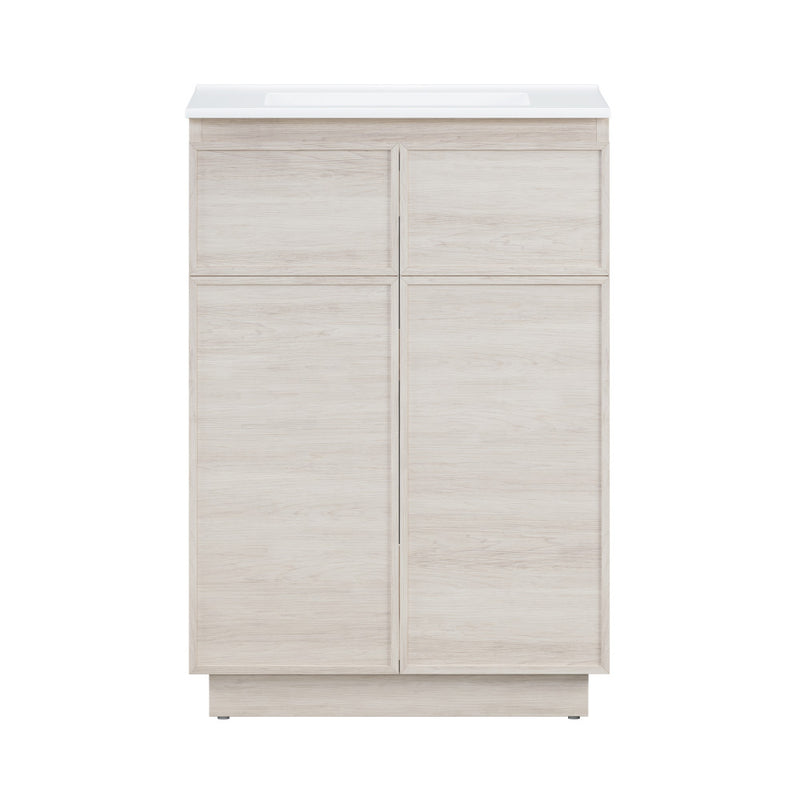 St. Tropez 24" Freestanding Bathroom Vanity in White Oak with Sink Top