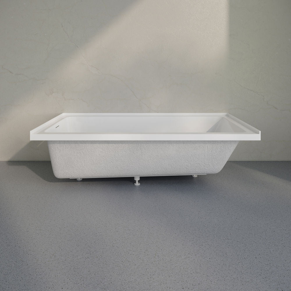 Voltaire 60 x 36 Left Drain Soaking Alcove Bathtub in Glossy White with Integrated Overflow, Drain Included
