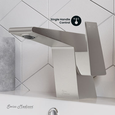 Carre Single Hole, Single-Handle, Bathroom Faucet in Brushed Nickel