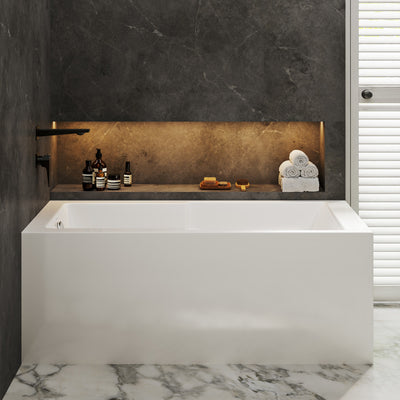 Voltaire 60 x 32 Left Hand Drain Drain Alcove Tub with Corner Apron