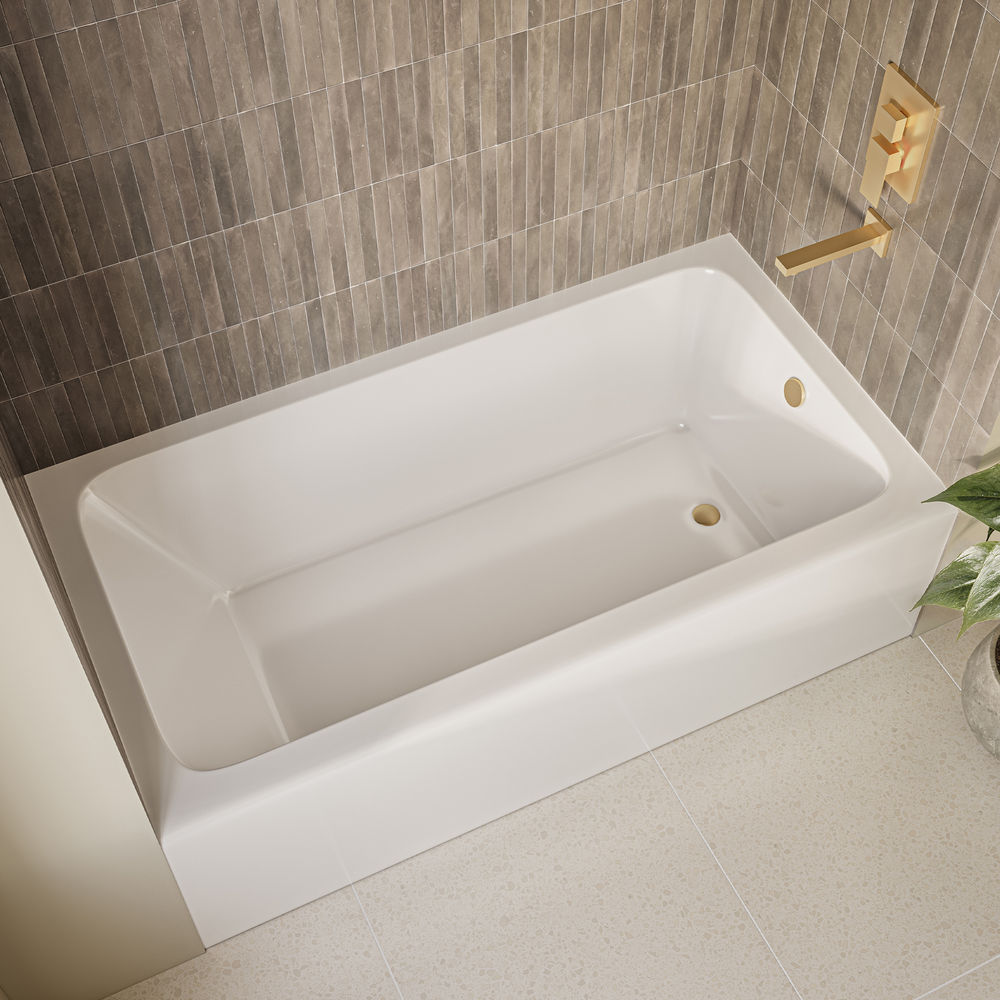 Voltaire 60 x 32 x 18 Skirted Right Drain Soaking Apron Bathtub in Glossy White