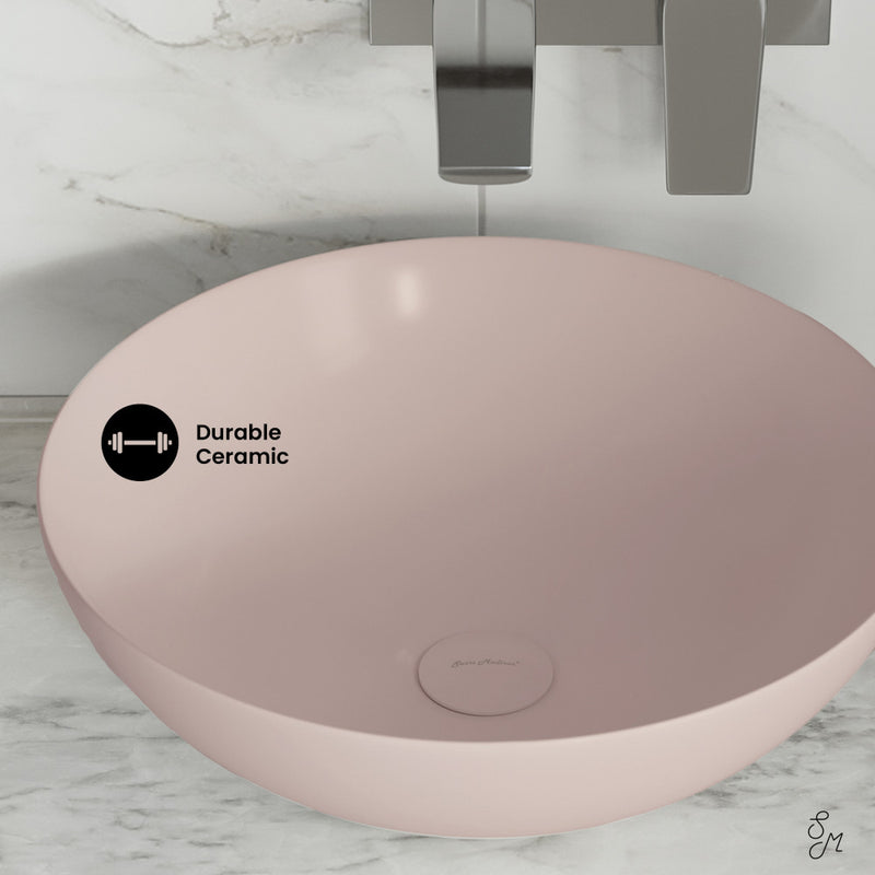 Classe 16 Color Ceramic Sink in Matte Pink