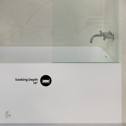 Voltaire 72 x 32 Skirted Right Drain Soaking Alcove Bathtub in Glossy White, Drain Included