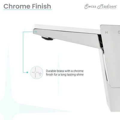 Carre Single Hole, Single-Handle, Bathroom Faucet in Chrome