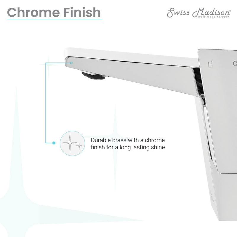 Carre Single Hole, Single-Handle, Bathroom Faucet in Chrome