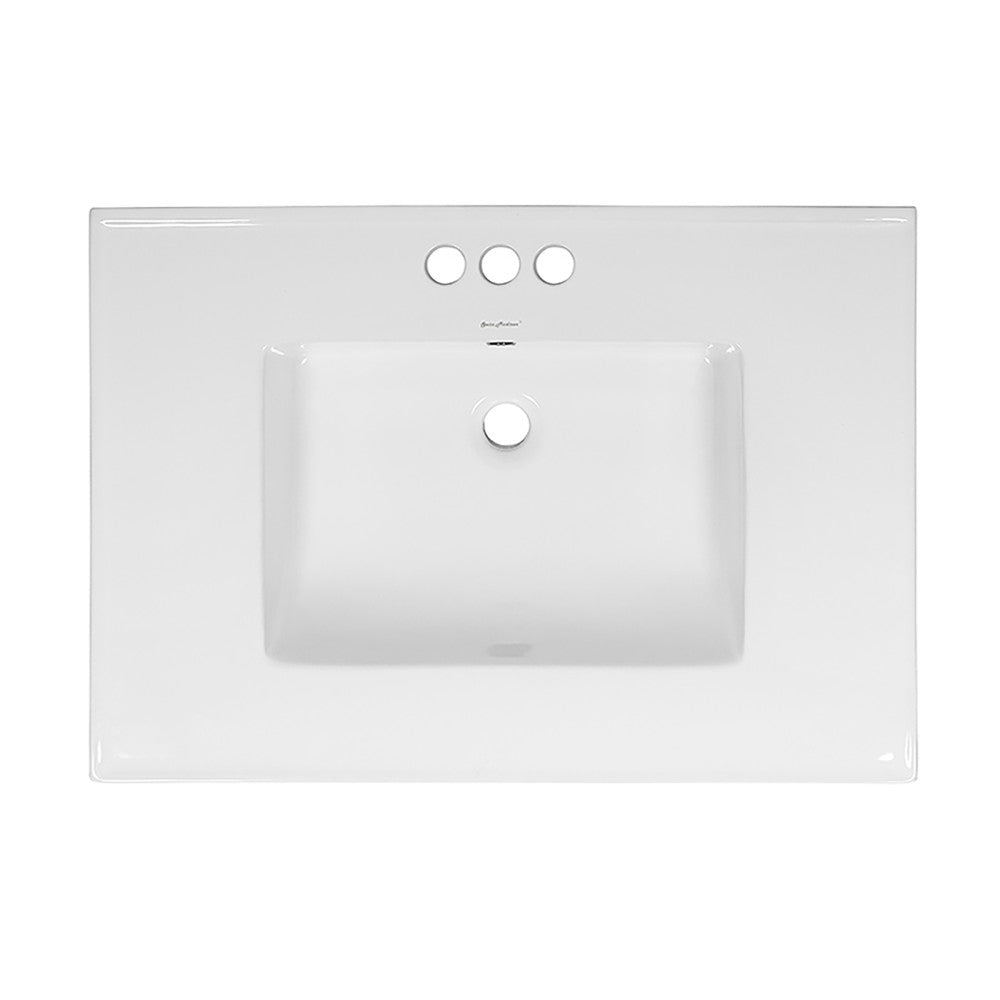 Voltaire 31 Vanity Top Sink with 3 Centerset Faucet Holes