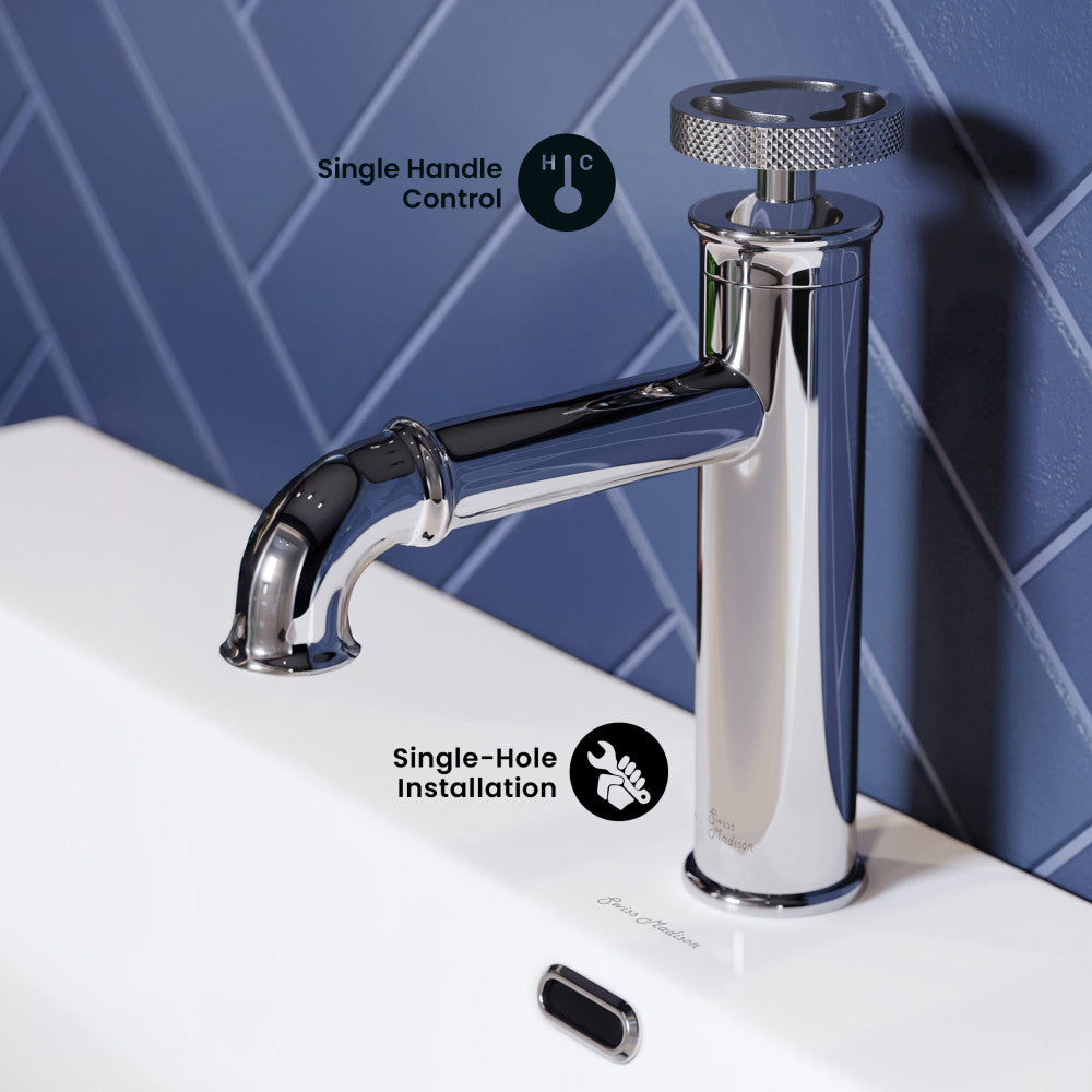 Avallon Single Hole, Single-Handle Wheel, Bathroom Faucet in Chrome