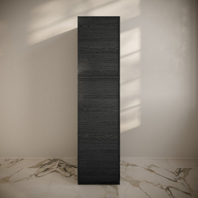 St. Tropez 15 x 15 x 60 Freestanding Linen Cabinet in Black Oak