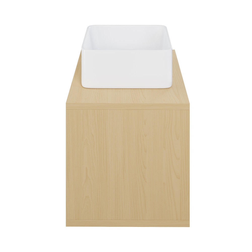 Concorde 24" Wall-Mounted Bathroom Vanity in Natural Oak with Sink Top