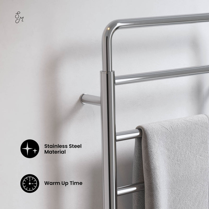 Ivy 8-Bar Electric Towel Warmer in Chrome