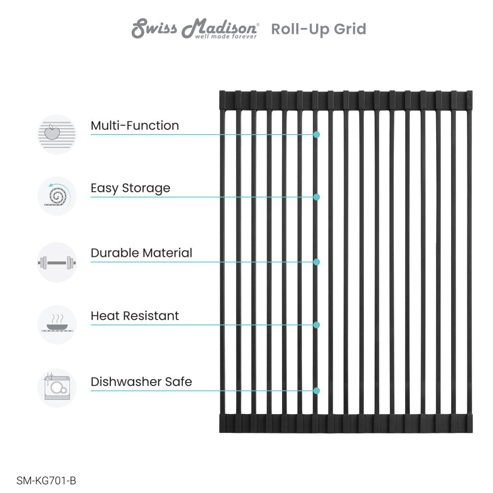 17" x 13" Kitchen Sink Grid, Black