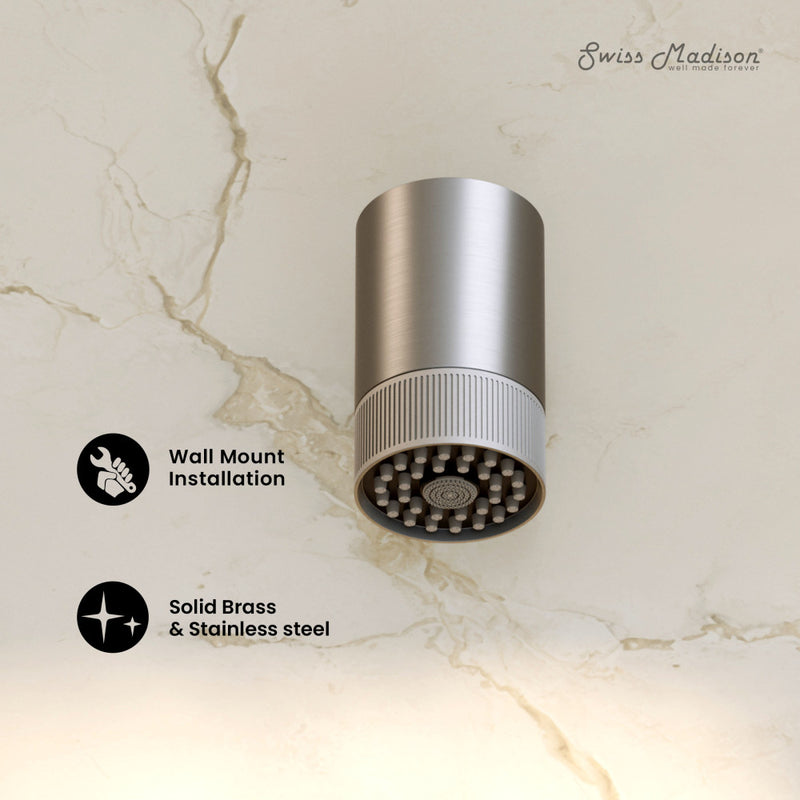 Lumiere 2-Spray Patterns 2.5 GPM Wall Mount Fixed Shower Head in Brushed Nickel
