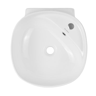 Ivy 18 in. Ceramic Glossy White Wall Mount Sink