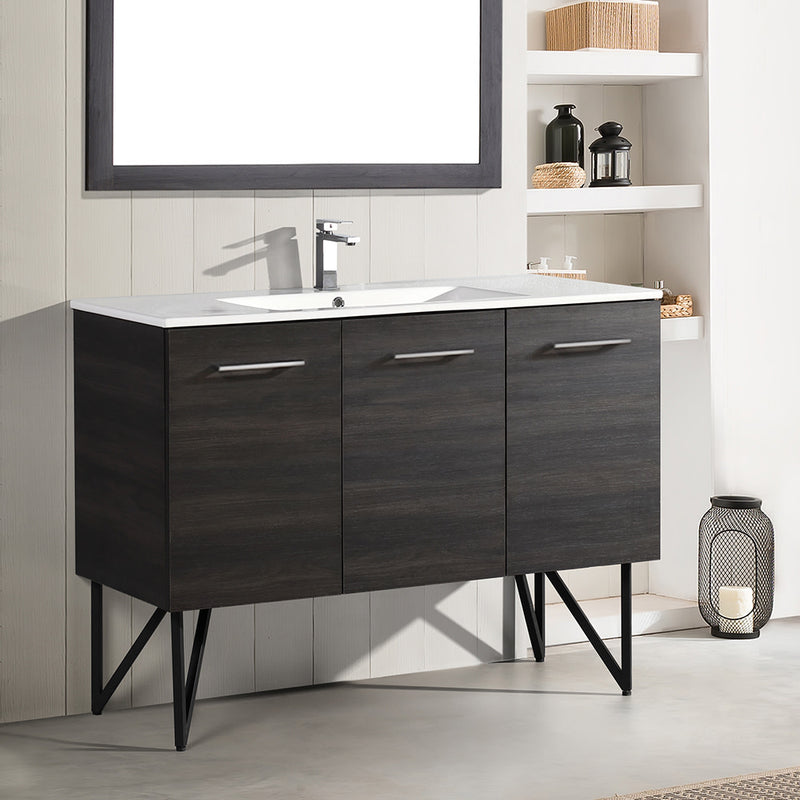 Annecy 48" Freestanding Bathroom Vanity in Black Walnut with Sink Top