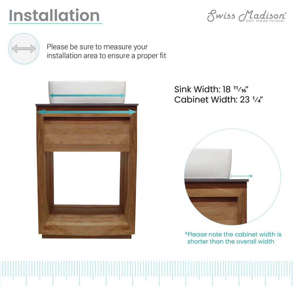 24-inch freestanding reclaimed wood bathroom vanity in walnut with slate countertop and single hole vessel sink.
