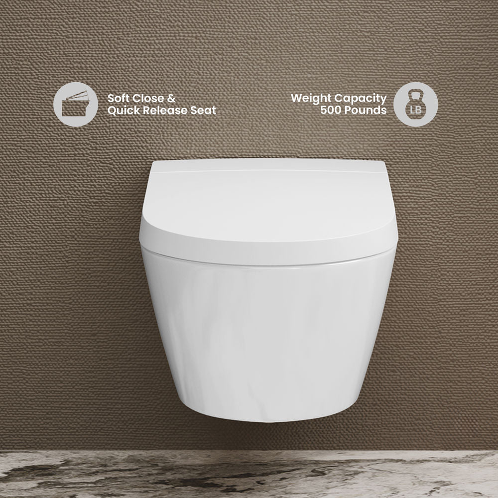 Pur Smart Wall-Hung Toilet with Bidet Bundle with Round Chrome Actuator