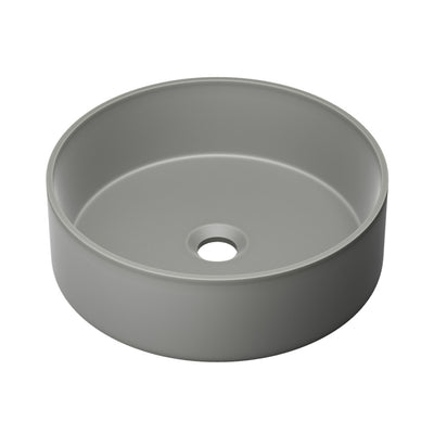 Lisse 14.5" Round Concrete Vessel Bathroom Sink in Dark Grey
