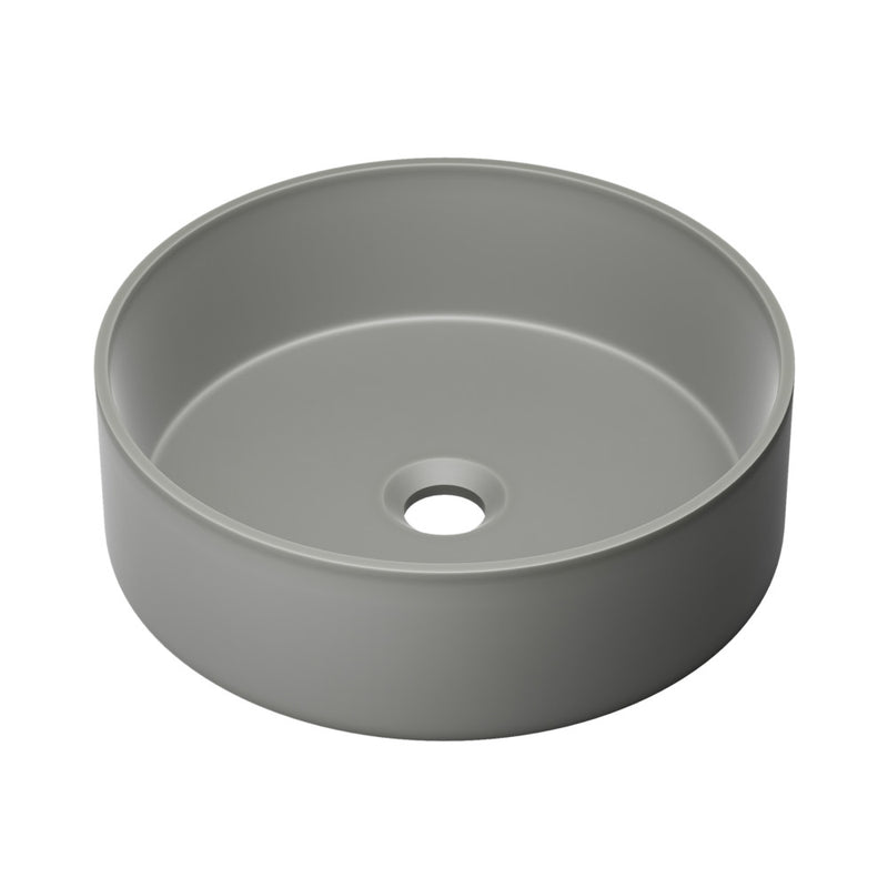 Lisse 14.5" Round Concrete Vessel Bathroom Sink in Dark Grey
