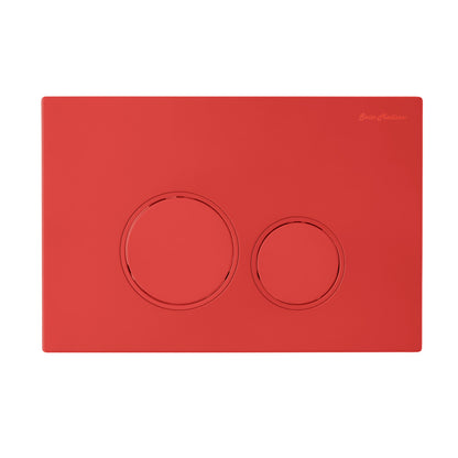 Monaco Wall Mount Dual Flush Actuator Plate with Round Push Buttons in Matte Red
