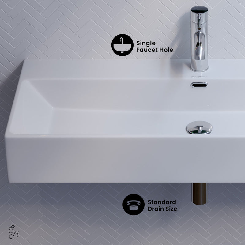 Claire 40" Rectangle Wall-Mount Bathroom Sink