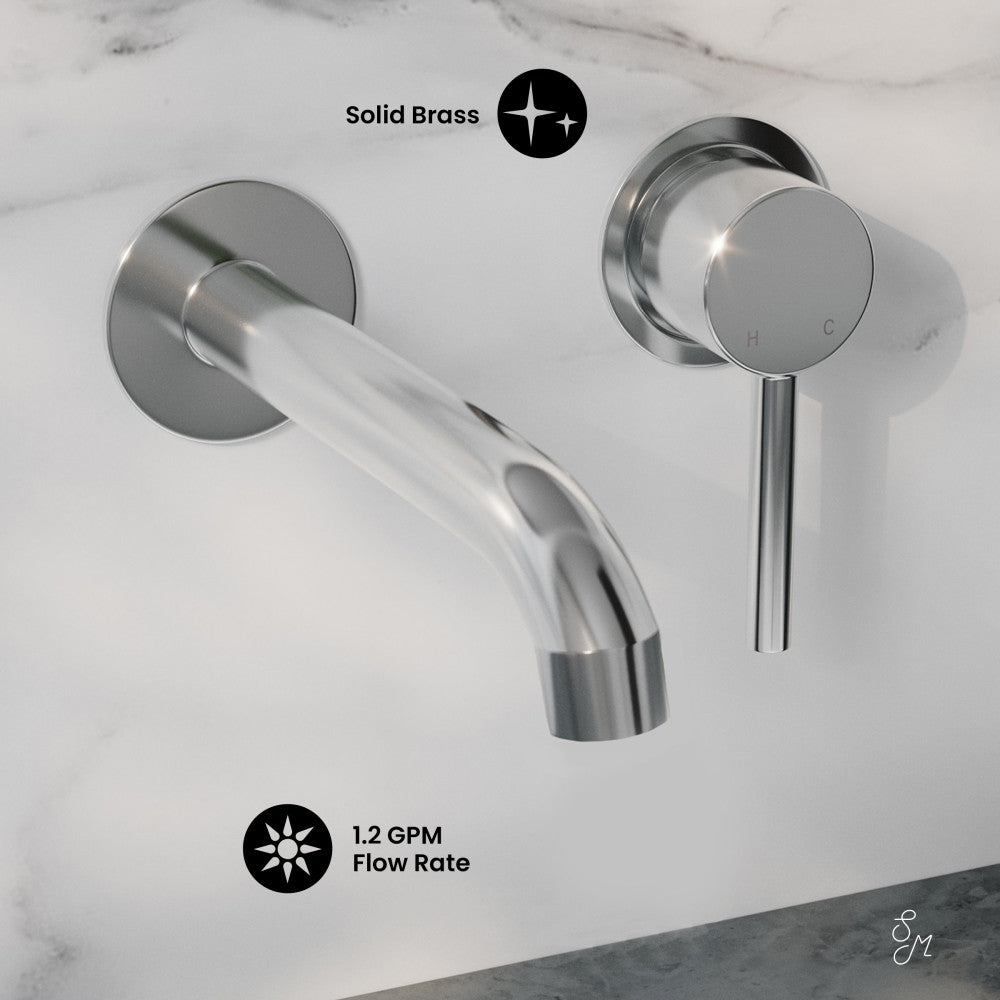 Ivy Single-Handle Wall Mount Bathroom Faucet in Polished Chrome