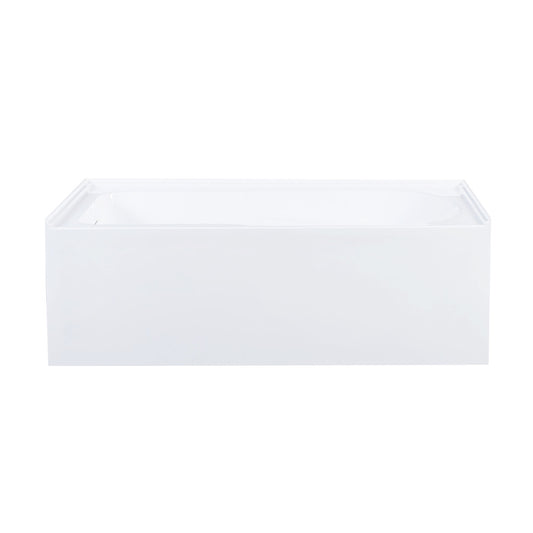 Voltaire 60 x 32 Skirted Left Drain Soaking Apron Bathtub in Glossy White with Integrated Overflow and Armrest, Drain Included