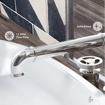 Avallon 8 in. Widespread, 2-Handle Wheel, Bathroom Faucet in Chrome