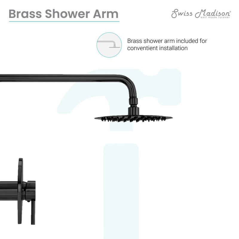 Ivy Single-Handle 1 Spray 8" Wall Mounted Fixed Shower Head in Matte Black (Valve Included)