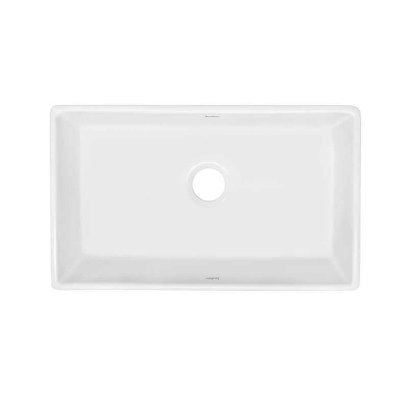 Lyon 30 x 18 Fireclay, Single Basin, Farmhouse Kitchen Sink in White