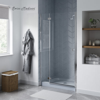 Voltaire 48" x 32" Single-Threshold, Center Drain, Shower Base in Gray