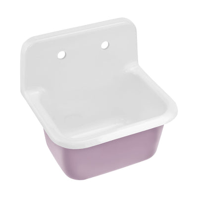 Loire 22" Cast Iron Rectangle Wall-Mounted Sink in Glossy Lavender
