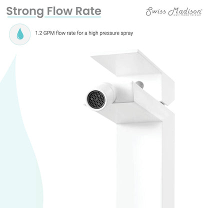 Single-handle bidet faucet in matte white, angular modern design.