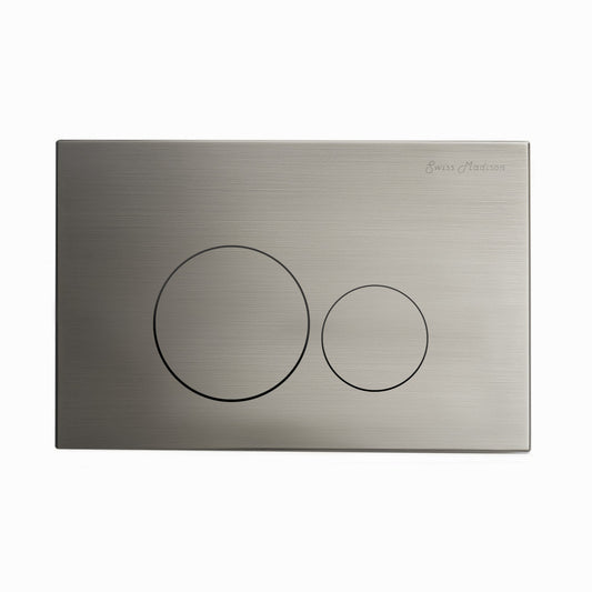 Monaco Wall Mount Dual Flush Metal Actuator plate in Matte Silver