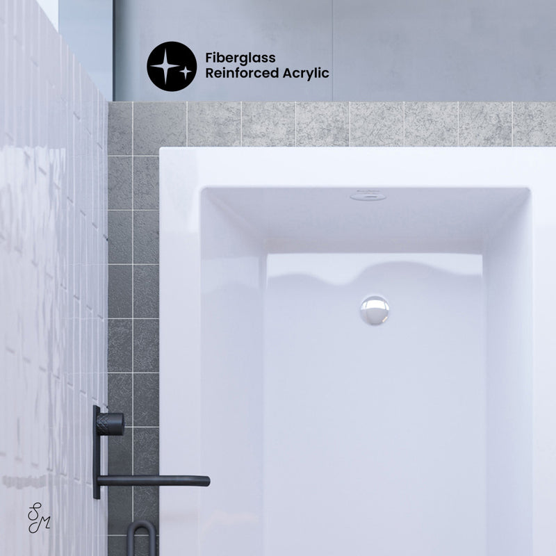 Voltaire 54" x 30" Reversible Drain Drop-In Bathtub