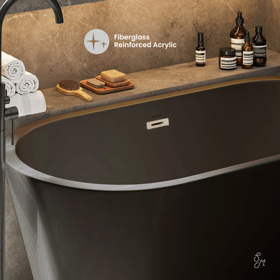 Claire 60" Freestanding Bathtub in Matte Black