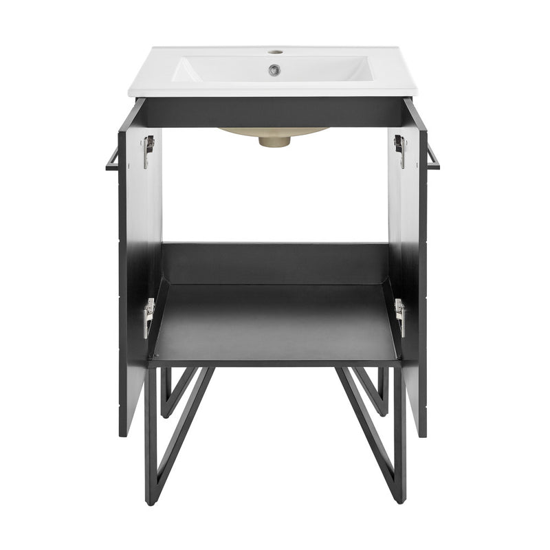 Annecy 24" Freestanding Bathroom Vanity in Phantom Black with Sink Top