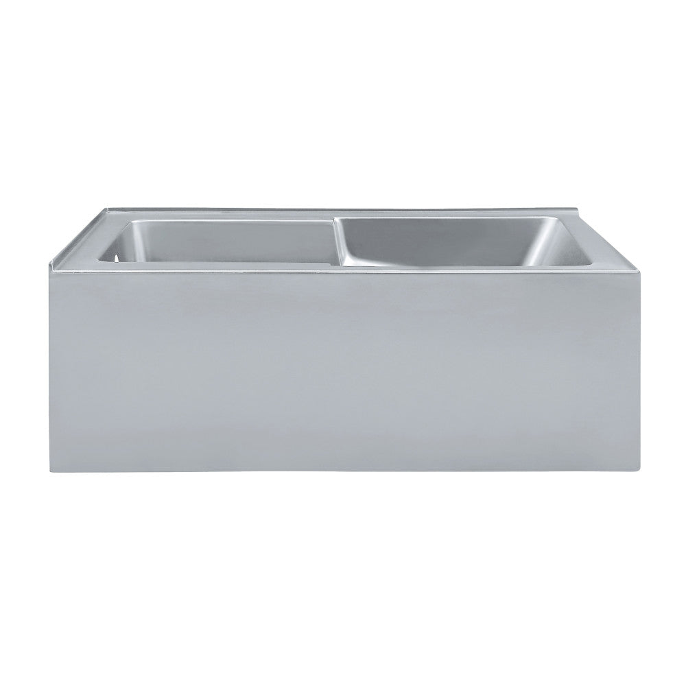 Voltaire 60 x 32 Left Drain Soaking Alcove Corner Apron Bathtub in Glossy Gray