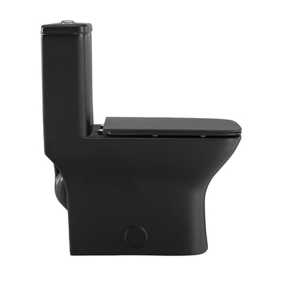 Carre One Piece Square Toilet Dual Flush 1.1/1.6 gpf with 10" Rough-In, Matte Black