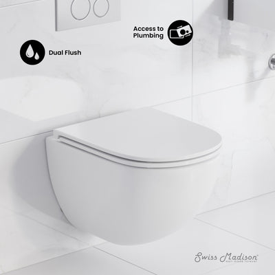 St. Tropez Wall-Hung Toilet Bowl Only in Matte White