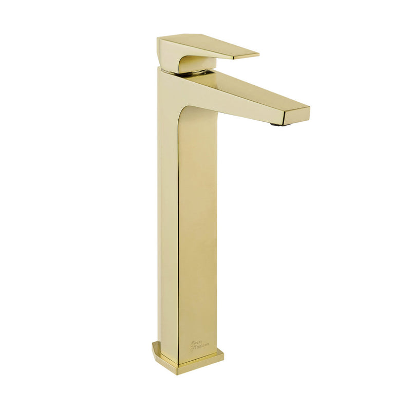 Voltaire Single Hole, Single-Handle, High Arc Bathroom Faucet in Brushed Gold