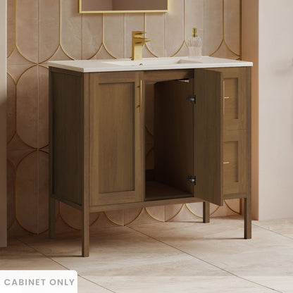 Forme 36" Modular Freestanding Bathroom Vanity Cabinet without Top in Brown Oak