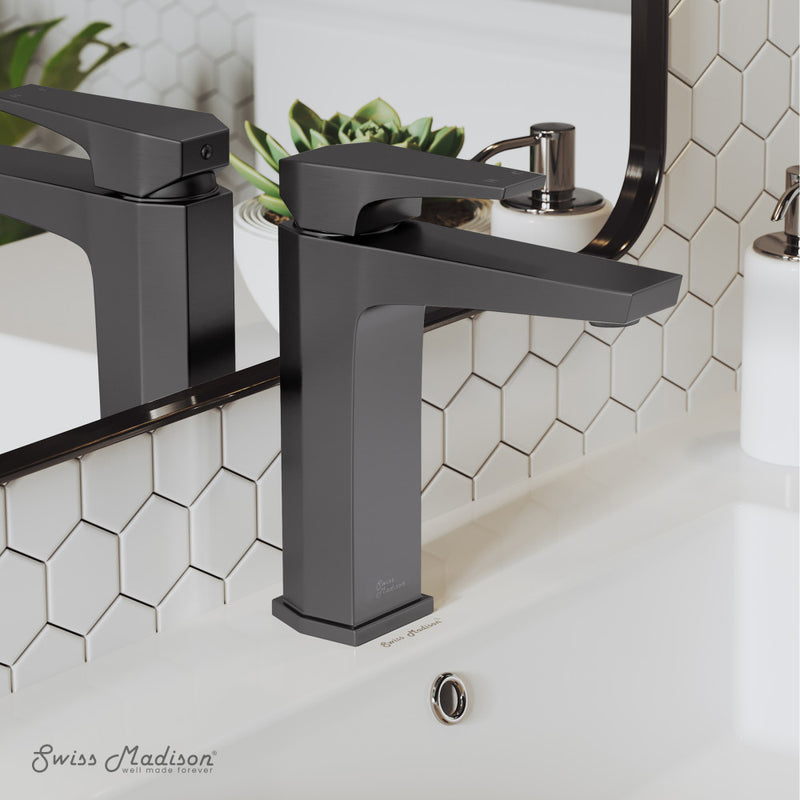Voltaire Single Hole, Single-Handle, Bathroom Faucet in Gunmetal Grey