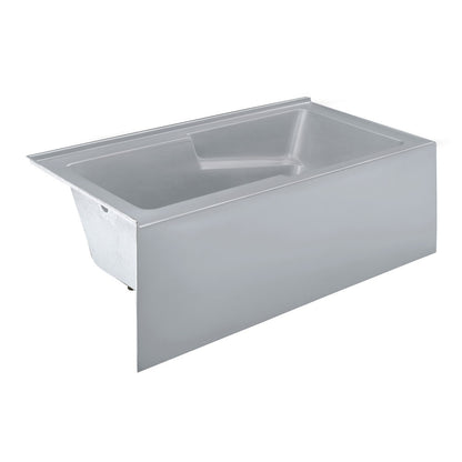 Voltaire 60 x 32 Left Drain Soaking Alcove Corner Apron Bathtub in Matte Gray
