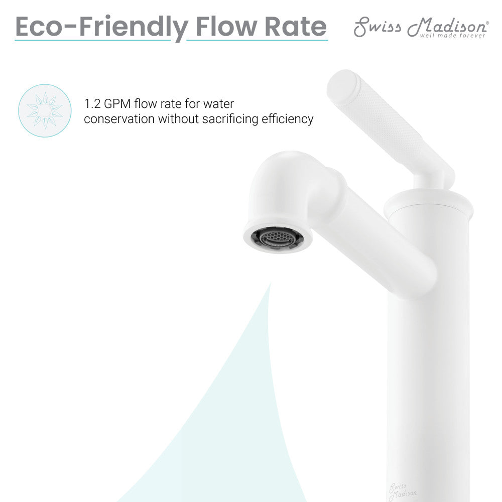 Single-handle bathroom faucet in matte white, sleek minimalist design.