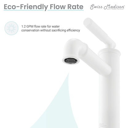 Single-handle bathroom faucet in matte white, sleek minimalist design.