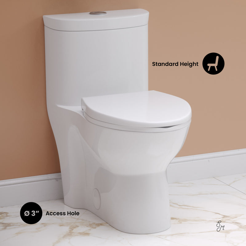 Sublime One Piece Elongated Toilet with Touchless Retrofit Dual Flush 1.1/1.6 gpf