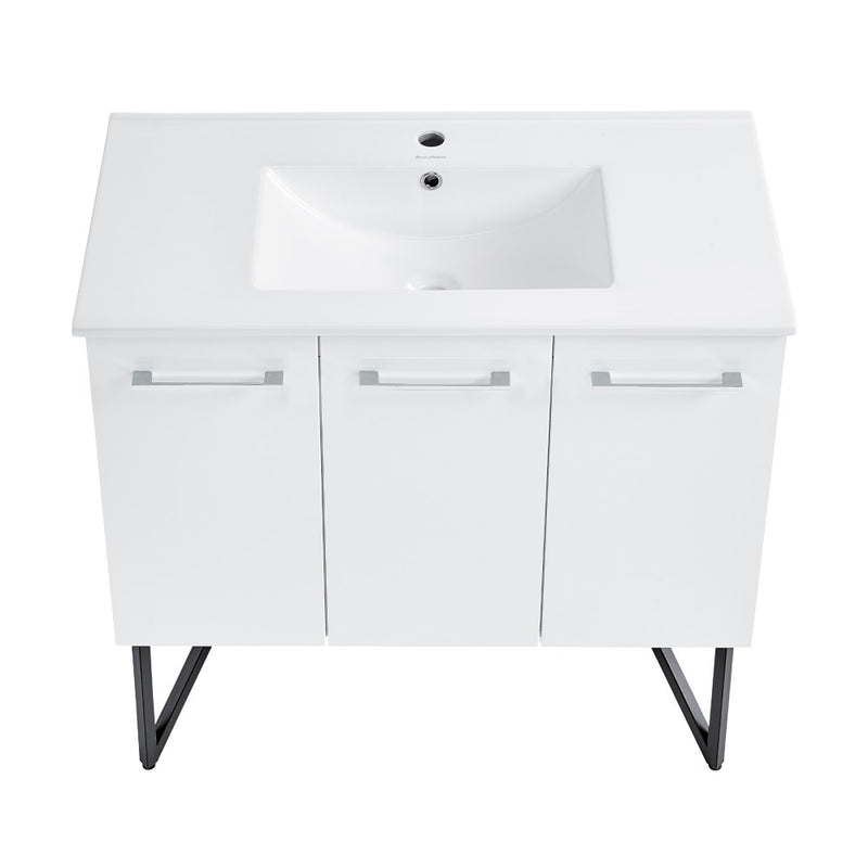 Annecy 36" Freestanding Bathroom Vanity in White with Sink Top
