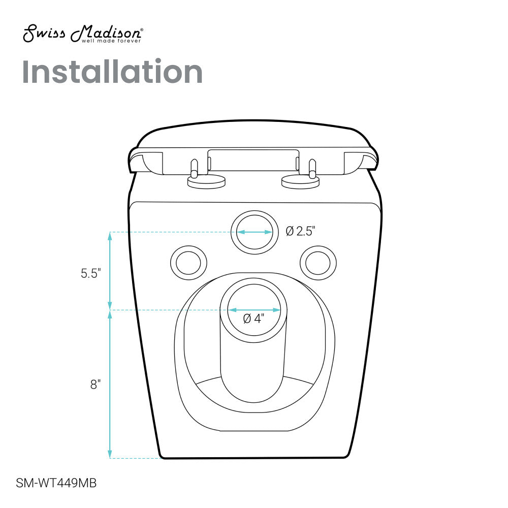 St. Tropez Wall-Hung Toilet Bowl Only in Matte Black