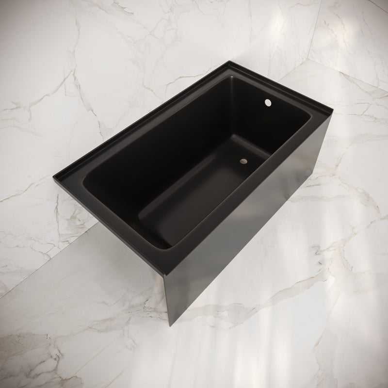 Voltaire 54 x 30 Skirted Right Drain Soaking Alcove Bathtub in Glossy Black